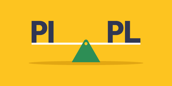 Professional indemnity or public liability? The scales show both on opposite ends, demonstrating the differences between the two.